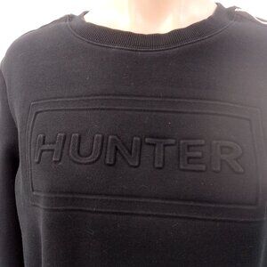Hunter Target Womens Black Spell Out Cropped Sweatshirt Size M 3D Pullover